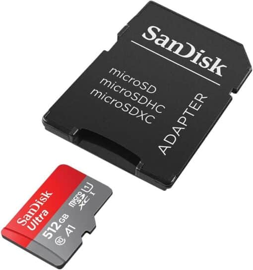 SanDisk 512GB Ultra microSDXC Memory Card with SD Adapter Class 10