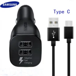 Genuine Samsung EP-LN920 15W Dual USB Car Charger USB-C Cable Black