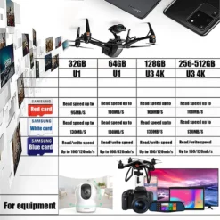 SAMSUNG Original Micro SD 32GB 64GB Memori Memory Card C10 TF MicroSD Cards SDXC 128GB 256GB 512GB U3 4K For Phone Drone Camera 2