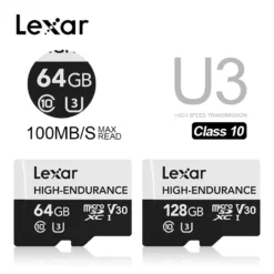 Lexar Original High Endurance Micro SD Card 32gb 64gb 128gb Max 100MB/s Memory Card SDHC SDXC V10 V30 Class 10 TF Card 4K Video 6