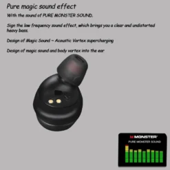 Monster Achieve100 TWS True Wireless Bluetooth Earphone In-ear Mini Sports Running Long Battery Life Noise Reduction Headset 3