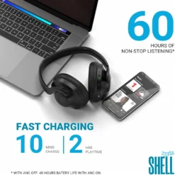 233621 Shell Bluetooth 5.0 Headphones Noise Cancelling Deep Bass Headsets with 60Hours Playing Time 2