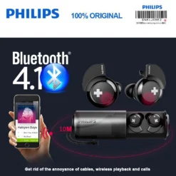 Philips Wireless Headset SHB4385 with Bluetooth 4.1 Lithium polymer Volume Control for Iphone X Galaxy Note 8 Official Test 2
