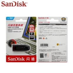 SanDisk CZ48 USB Flash Drive USB 3.0 Pen Drive Original Flash Drive 128GB 64GB 32GB 16GB Up to 100MB/s Pendrive Black U Disk 5