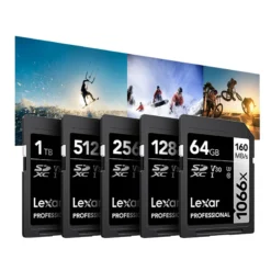 Lexar Official SD Card 1066X high speed 160MB/s 64GB 128GB 256GB SDXC UHS-I U3 4K V30 Class 10 Flash Memory Cards For camera 5