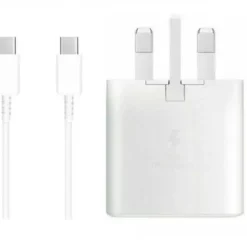 Samsung 25W Super Fast Charger USB-C Adaptor – TA800 White UK Plug