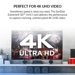 SanDisk Memory Card Extreme SDHC/SDXC SD Card 4K UHD 32GB 64GB 128GB C10 U3 V30 150MB/s (32GB: 90MB/s) UHS-I Flash Card 3