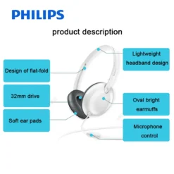 Philips SHL4405 Bass Wired Headset with Wire Control Noise Reduction Function for Galaxy 8 Huawei Official Verification 2