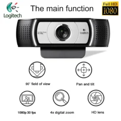 Logitech C930C 1920*1080 HD Garle Zeiss Lens Certification Webcam with 4Time Digital Zoom for PC Support Official Verification 4