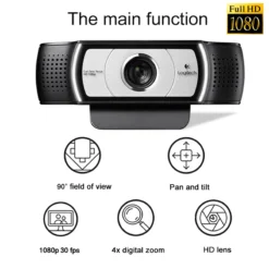 Original Logitech C930C HD Smart 1080P Webcam with Cover for Computer Zeiss Lens USB Video camera 4 Time Digital Zoom Web cam 4