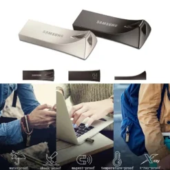 SAMSUNG USB Flash Drive Disk 16GB 32GB 64GB 128GB 256GB USB 3.1 Metal Mini Pen Drive Pendrive Memory Stick Storage Device U Disk 2