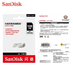 SanDisk USB 3.1 Flash Drive 150MB/S Metal Pendrive 256GB 128GB U disk 64GB 32GB Memory Stick 16GB CZ74 USB 3.0 Pen Drive key 4