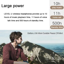 SAMSUNG Level U In-Ear Earphone Wireless Bluetooth headsets Collar Noise Cancelling Support A2DP,HSP,HFP for Glaxy 8 S8plus 6