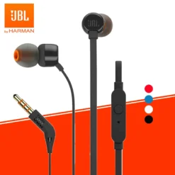 JBL TUNE 110 Wired Earphones – Original 3.5mm In-Ear Headphones with Mic – 4 Colours