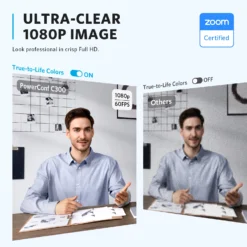 Anker PowerConf C300 Smart Full HD Webcam, Framing & Autofocus, Webcam 1080p mini camera with Noise-Cancelling Microphones 2