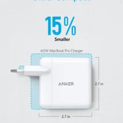 Anker 60W 2-Port USB C Charger, PowerPort Atom PD 2 [GAN Tech] Compact Foldable Wall Charger, Power Delivery for MacBook Pro 4