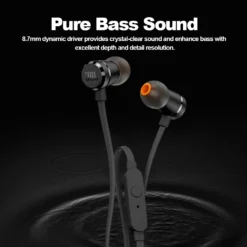 JBL T290 3.5mm Wired Earphones TUNE 290 Stereo Music Sports Pure Bass Headset 1-Button Remote Hands-free Call with Mic 5