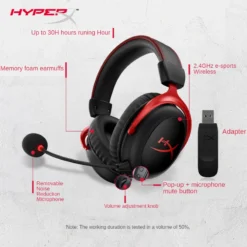 Kingston HyperX Headset Cloud II 7.1 Wireless Plus Hifi Surround Sound Gaming Headphones Noise Cancelling Microphone Controller 6