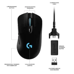 Logitech G703 gaming mouse mechanical RGB 25K hero 25600DPI wired and wireless dual charging support powerplay 5