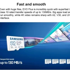 SAMSUNG EVO Plus Micro SD Card 128GB 256GB 512GB A2 V30 SDXC 64GB A1 V10 High Speed Micro SD Memory Card 256GB TF Card Microsd 4