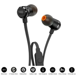 JBL T290 3.5mm Wired Earphones TUNE 290 Stereo Music Sports Pure Bass Headset 1-Button Remote Hands-free Call with Mic 2