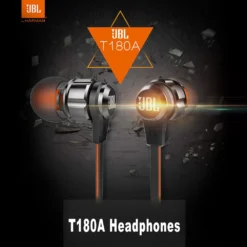 JBL T180A In-Ear Stereo Earphones 3.5mm Wired Sport Gaming Headset Pure Bass Earbuds Handsfree With Microphone 6