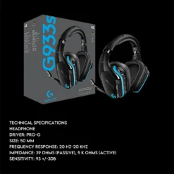 Logitech G933S LIGHTSYNC Wireless Gaming Headset 7.1 Surround RGB Gaming DTS Dolby Headphone for PC Gamers G935 100% brand new 6