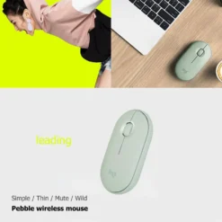 Logitech Pebble M350 Wireless Bluetooth Mouse Original Mini&Thin 1000DPI 100g High Precision Optical Tracking Unifying Colorful 6
