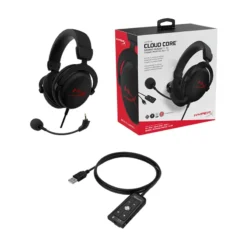 Kingston HyperX Wired Headset Cloud Core+ 7.1 Plus Hifi Surround Sound Gaming Headphones Noise Cancelling Microphone Controller 4