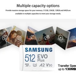 SAMSUNG EVO Plus Micro SD Card 128GB 256GB 512GB A2 V30 SDXC 64GB A1 V10 High Speed Micro SD Memory Card 256GB TF Card Microsd 21
