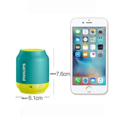 Philips BT25 Bluetooth Wireless Mini Speaker Portable Audio Phone Small Stereo Subwoofer Music Wizard Speaker Black Sky Blue 5