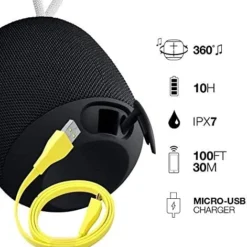 Original Logitech Ultimate Ears UE Wonderboom IPX7 Portable Speaker Wireless Boom Box IPX7 Waterproof 360° Sound Speaker 3