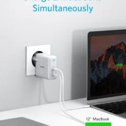 Anker 60W 2-Port USB C Charger, PowerPort Atom PD 2 [GAN Tech] Compact Foldable Wall Charger, Power Delivery for MacBook Pro 2