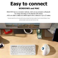 Logitech M575 ERGO Trackingball Mouse 5 Buttons 2000DPI 2.4HZ Wireless Comfortable Mice w/low Energy Technology for Office Home 3