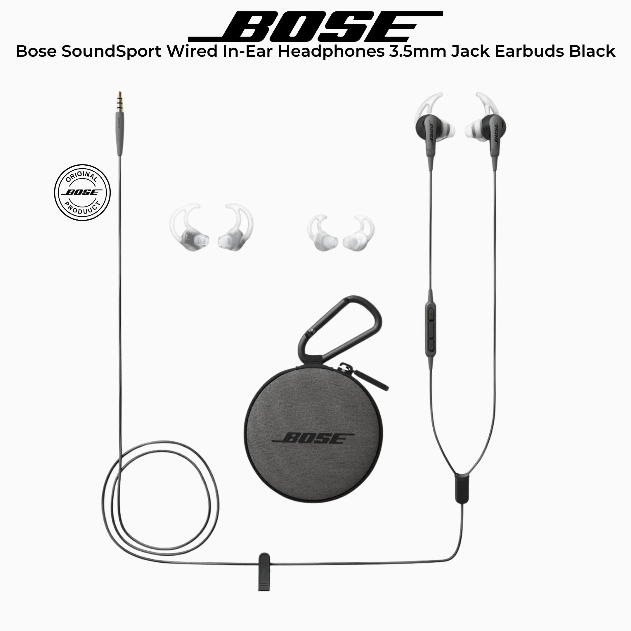 Bose SoundSport 3.5mm Wired In-Ear Headphones – Black