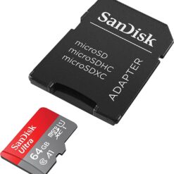 SanDisk 64GB Ultra microSDXC Card – Class 10 A1 UHS-I + SD Adapter