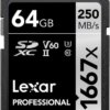 Lexar Professional 1667x 64GB SDXC V60 card front face