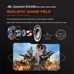 JBL 100%Original Quantum 50 3.5mm Wired Headset With Video Game Cable, Electronic Sports Helmet With Mobile Phone Earphone 5