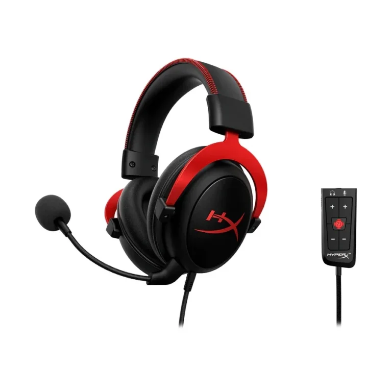 HyperX Cloud II Gaming Headset – Wired Stereo Over-Ear Mic for PC PS4 PS5 Red