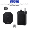 Genuine Samsung 65W Super Fast Charger – Triple Port USB-C PD Wall Adapter