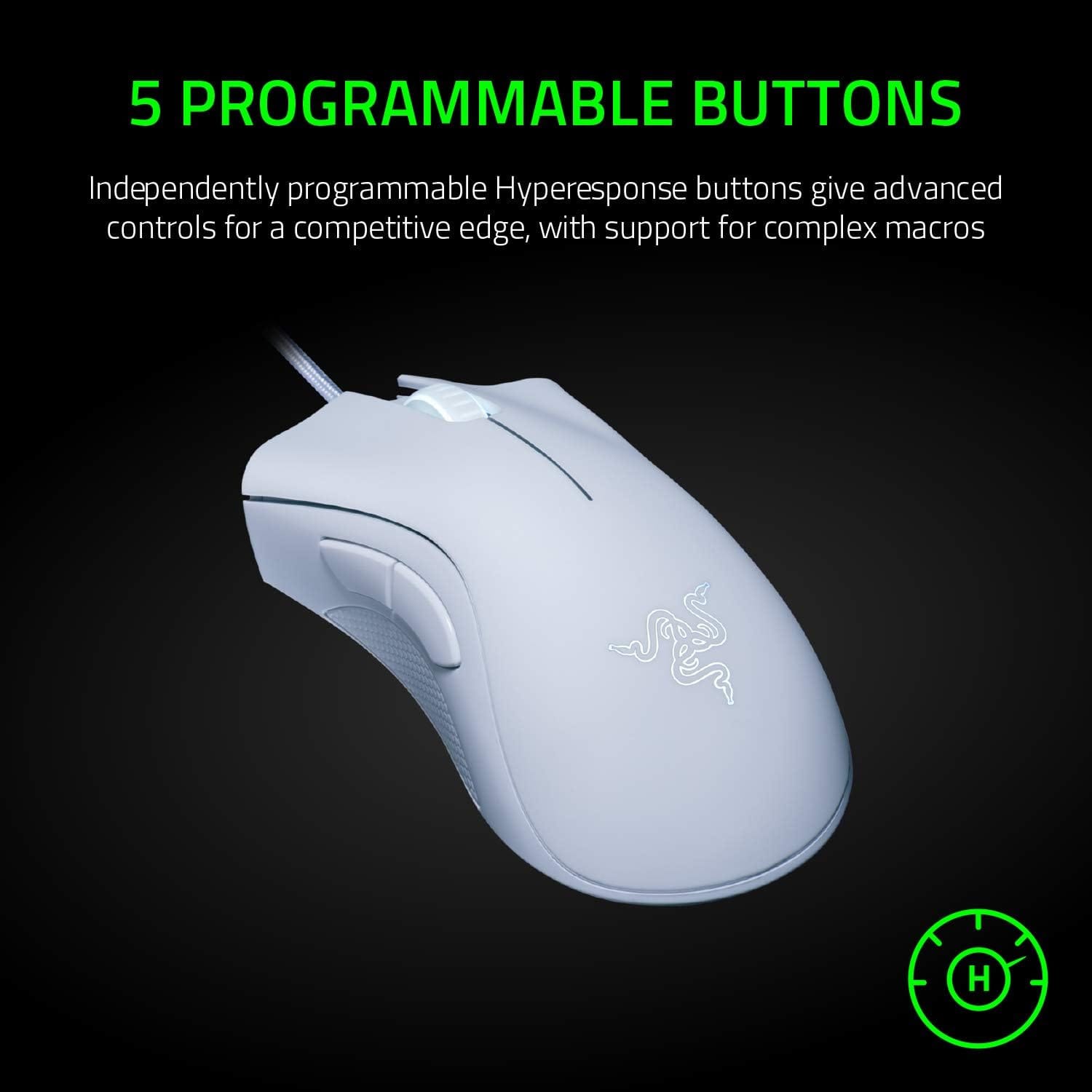 Razer DeathAdder Essential Wired Gaming Mouse – White - Image 4