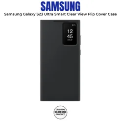 Official Samsung Galaxy S23 Ultra Smart View Flip Case Wallet Cover – Black