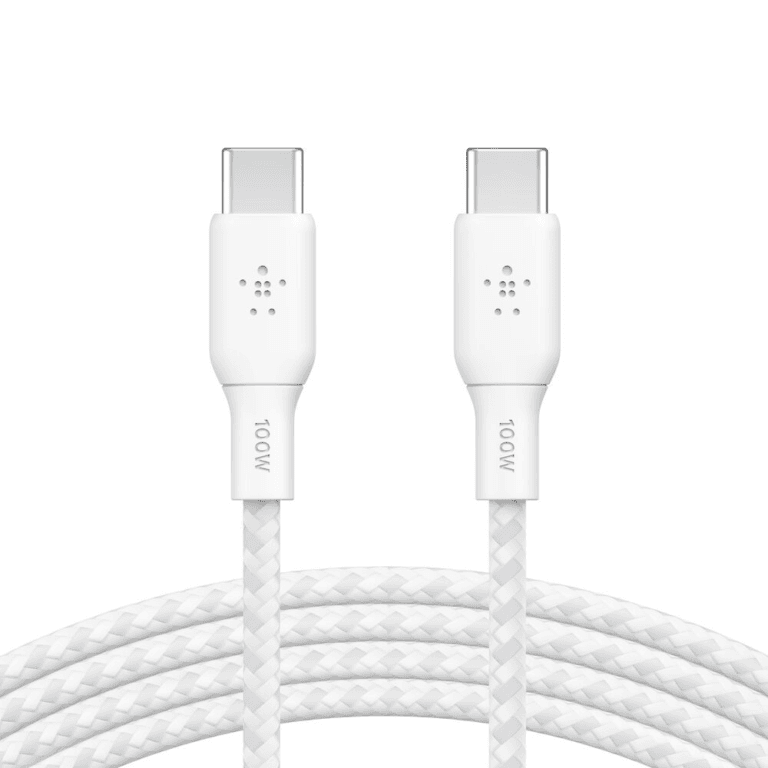 Belkin BoostCharge Braided USB-C to USB-C Cable 100W – 1m White