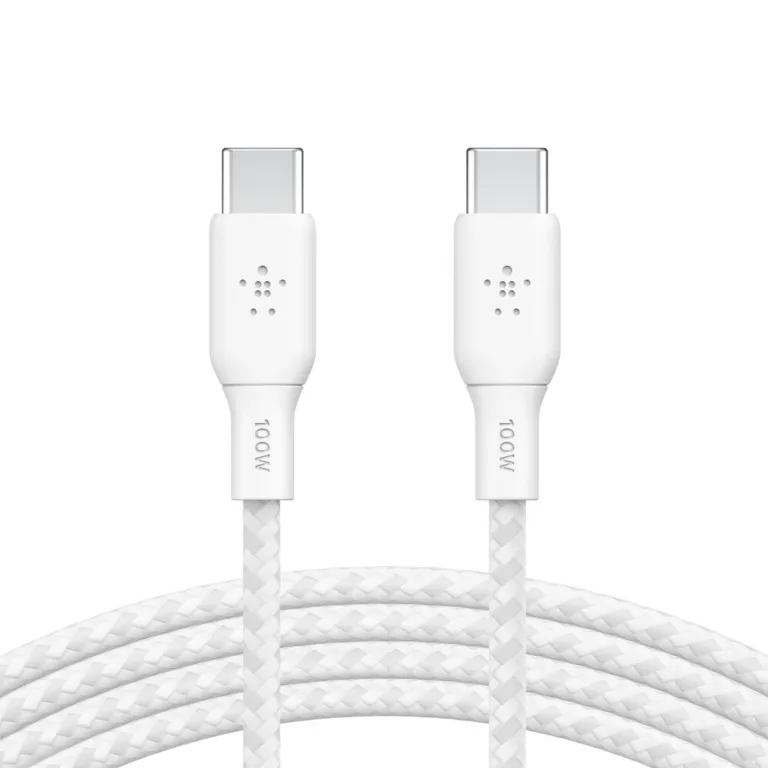 Belkin BoostCharge Braided USB-C to USB-C Cable 100W – 1m White