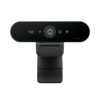 Logitech Brio 4K webcam Graphite front view on monitor mount