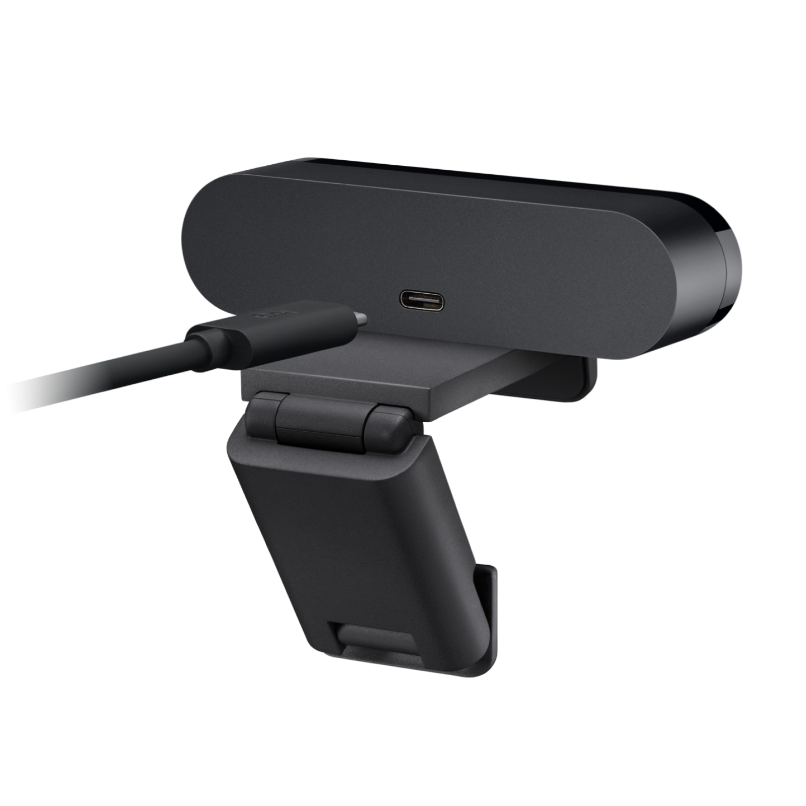 Logitech Brio 4K webcam Graphite rear view showing USB-C port