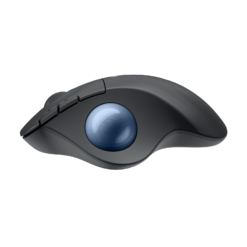 Logitech ERGO M575S Graphite side view from the thumb side