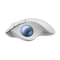 Logitech ERGO M575S Off-White side view from the thumb side
