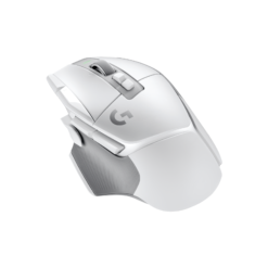 Logitech G502 X LIGHTSPEED White three-quarter rear view