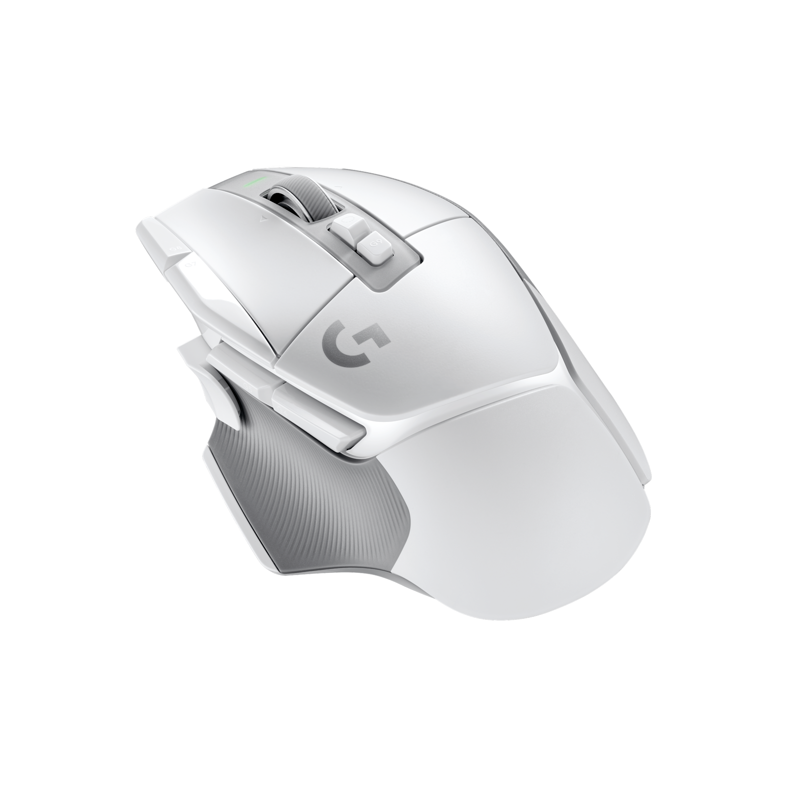 Logitech G502 X LIGHTSPEED White three-quarter rear view